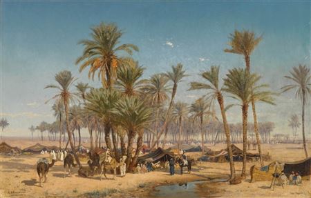Sample artwork by Edmund Berninger (1843 - 1919), known for landscape, city view, oriental scene painting, illustration, dioramas - View similar artists and auction records