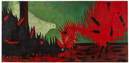 Sample artwork by Demas Nwoko (Born 1935), known for nigerian and african traditional aesthetics with a modernist sensibility - View similar artists and auction records