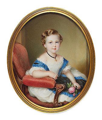 Portrait of a child sitting in an armchair by Johann Richard Schwager - Auction record, sale price, and art valuation. Compare with similar artists and explore comparable artworks.
