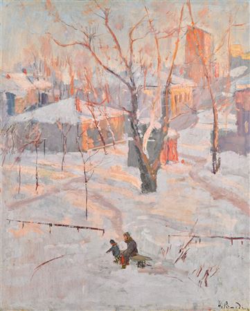 Courtyard in Moscow by Nikolai Mikhailovich Romadin - Auction record, sale price, and art valuation. Compare with similar artists and explore comparable artworks.