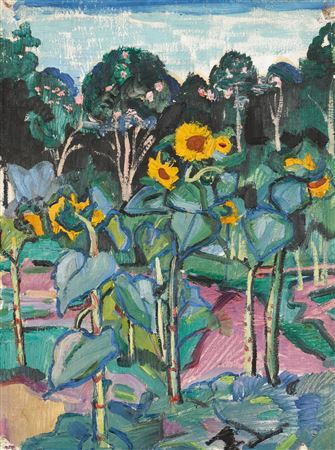 Sunflowers by Serguei Ivanovitch Lobanoff - Auction record, sale price, and art valuation. Compare with similar artists and explore comparable artworks.