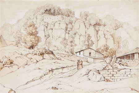 View of the Convent of La Verna, Tuscany by Theodore Caruelle d'Aligny - Auction record, sale price, and art valuation. Compare with similar artists and explore comparable artworks.