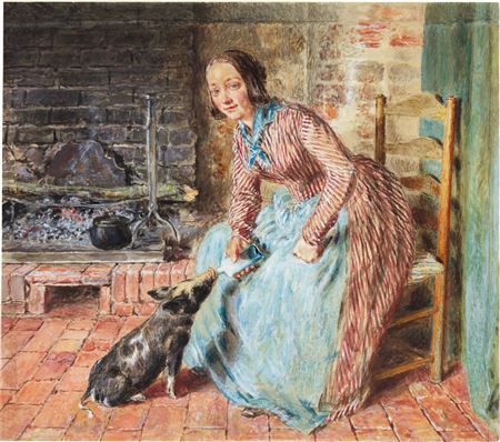 'The Orphan': A woman bottle feeding a pig by William Henry Hunt - Auction record, sale price, and art valuation. Compare with similar artists and explore comparable artworks.