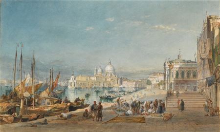 The Riva degli Schiavoni, Venice, looking towards Santa Maria della Salute