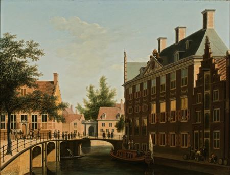 The Oudezijds Heerenlogement, on the confluence of the Grimburgwal and the Oudezijds Voorburgwal, Amsterdam