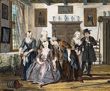 Scene from Thomas Asselyn’s Farce, 'Jan Claasz., or the Supposed Servant Girl' (Act III, scene VI)