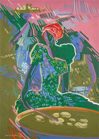 Sample artwork by Gani Odutokun (1946 - 1995), known for painting - View similar artists and auction records
