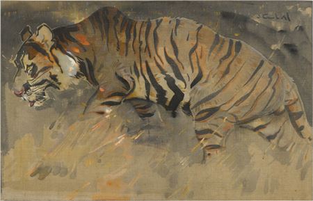 The Tiger by Joseph Crawhall - Auction record, sale price, and art valuation. Compare with similar artists and explore comparable artworks.