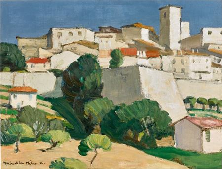 Sample artwork by John Maclaughlan Milne (1885 - 1957), known for seaside, landscape, marine, still life, peasant genre paintings - View similar artists and auction records