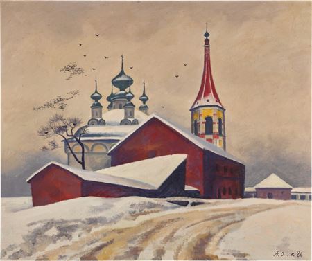 Suzdal by Piotr Ossovski - Auction record, sale price, and art valuation. Compare with similar artists and explore comparable artworks.