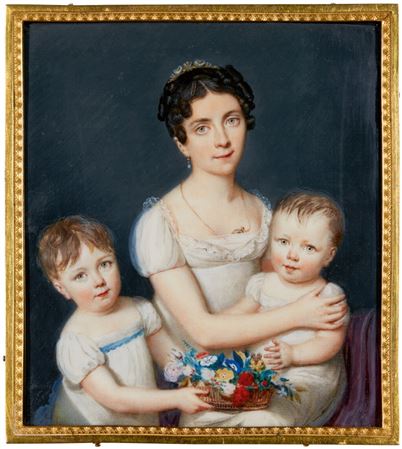 Portrait of Mary Morton, née Henry (1781-1858) and her two youngest children