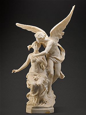 Cupid and Psyche by Henri Godet - Auction record, sale price, and art valuation. Compare with similar artists and explore comparable artworks.