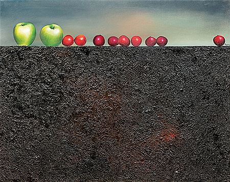 Deux pommes et neuf prunes
