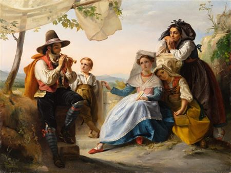 An Italian scene: the flute player Scene