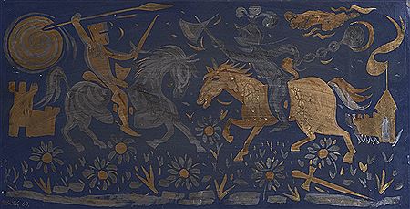 Jousting , 1969 by Bernard Hesling - Auction record, sale price, and art valuation. Compare with similar artists and explore comparable artworks.