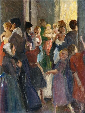Vaccinating Day in Neuessing. by Otto Heinrich Engel - Auction record, sale price, and art valuation. Compare with similar artists and explore comparable artworks.