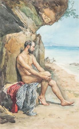 Naked man before a landscape by Manuel Garcia Y Hispaleto - Auction record, sale price, and art valuation. Compare with similar artists and explore comparable artworks.