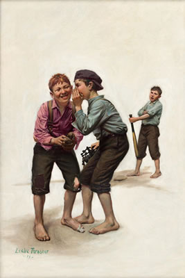 Sample artwork by Leslie Thrasher (1889 - 1936), known for illustration, commercial art, magazine cover genre - View similar artists and auction records