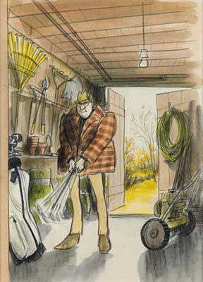 Sample artwork by Charles Saxon (1920 - 1988), known for magazine cartoonist - View similar artists and auction records
