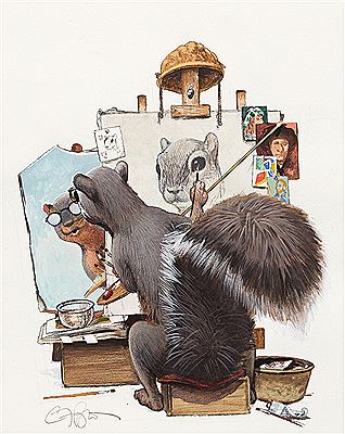 Micawber - Imitating Norman Rockwell's "Triple self-portrait."