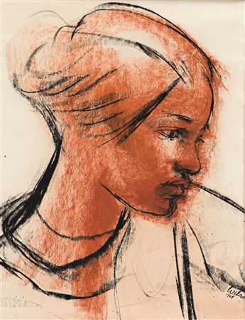 Sample artwork by John Wilson (1922 - 2015), known for genre-figure painting, sculpture, graphics - View similar artists and auction records