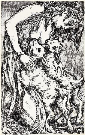 Woman Tending Young Goats. The Decameron of Boccaccio