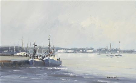 Fishing Boats, Islay Harbour by George Reynolds Gill - Auction record, sale price, and art valuation. Compare with similar artists and explore comparable artworks.