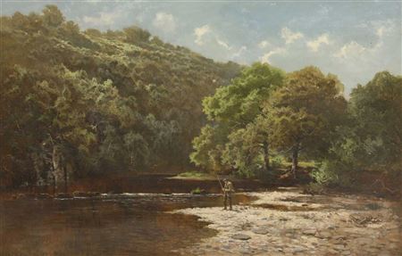 The Tamar at Carthamartha, fisherman on a shingle bank by Arthur Bevan Collier - Auction record, sale price, and art valuation. Compare with similar artists and explore comparable artworks.