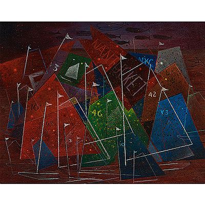 Sample artwork by John Oliver Sharp (1911 - 1966), known for regional scene and floral still life painting - View similar artists and auction records