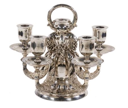 SILVER FIVE-LIGHT CANDELABRUM