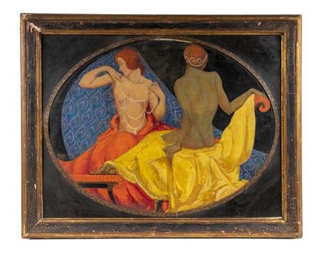 Two Semi-Nude Enchantresses, in the Art Nouveau style