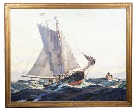 Sample artwork by Lars Thorsen (1877 - 1952), known for marine-ship portrait, mural - View similar artists and auction records