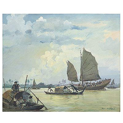 SAMPANS SUR LE MÉKONG