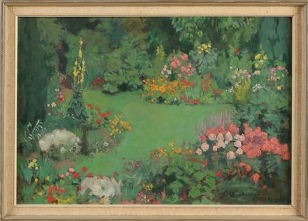Garden view with many flowers by Elsa Woutersen Doesburgh - Auction record, sale price, and art valuation. Compare with similar artists and explore comparable artworks.