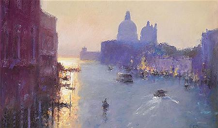 Venetian canal at dusk by Bob Richardson - Auction record, sale price, and art valuation. Compare with similar artists and explore comparable artworks.
