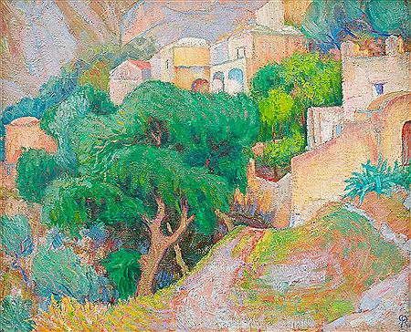 Mountain village in greenery, Amalfi.