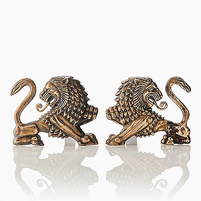 Fire dogs, a pair.