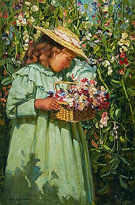A girl picking sweet peas by Peter MacGregor Wilson - Auction record, sale price, and art valuation. Compare with similar artists and explore comparable artworks.