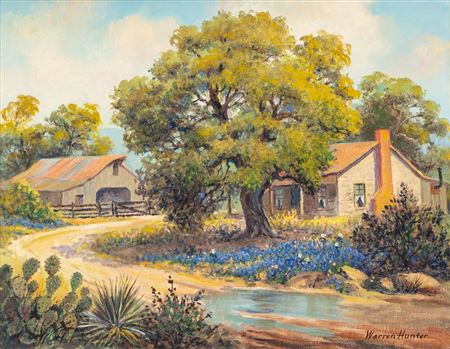 Sample artwork by Warren (John Warren) Hunter (1904 - 1993), known for landscape, figure, western, illustrator - View similar artists and auction records