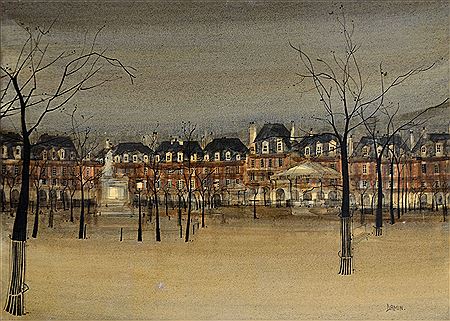 The Place des Vosges in Paris by Georges Damin - Auction record, sale price, and art valuation. Compare with similar artists and explore comparable artworks.