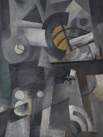 Abstract composition on grey background