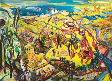 "Landbild". 1989 by Werner Liebmann - Auction record, sale price, and art valuation. Compare with similar artists and explore comparable artworks.