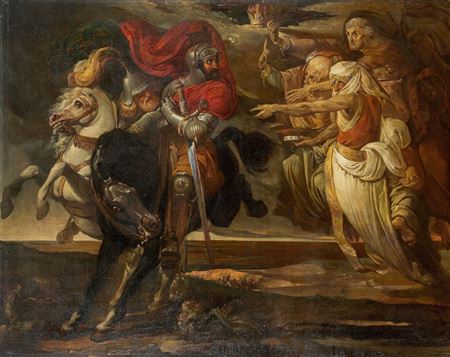 Macbeth and Banquo meet the witches by Franz Nadorp - Auction record, sale price, and art valuation. Compare with similar artists and explore comparable artworks.