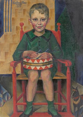 Boy with tin drum. 1923