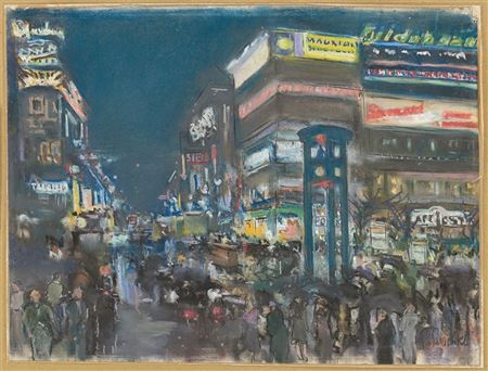 Potsdamer Platz by night. Circa 1929