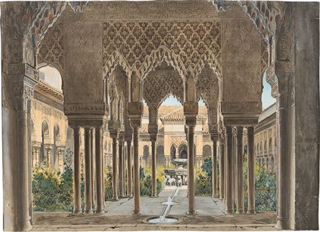 COURT OF THE LIONS AT ALHAMBRA. 1833