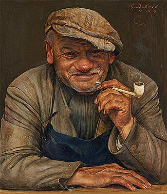 Worker with pipe.
