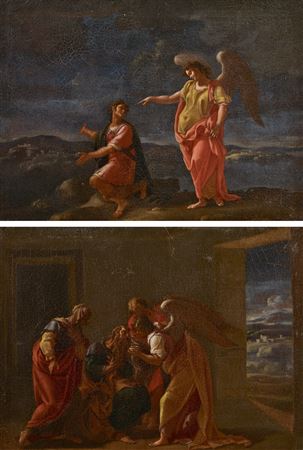 A Pair: "Tobias with the Archangel Raphael" and "Tobias and the Angel Healing Tobias's Father's Eye Sickness ".