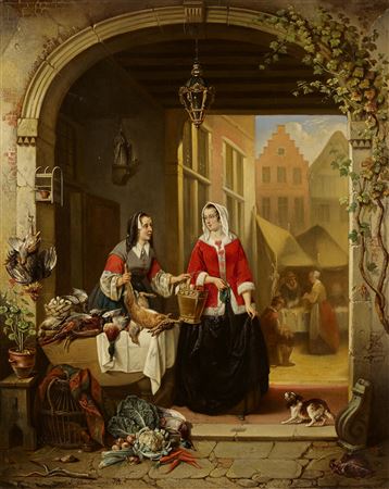 Market Stand in a Flemish City.