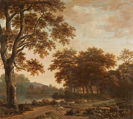 Forest and River Landscape with Animals. by Joris Van Der Haagen - Auction record, sale price, and art valuation. Compare with similar artists and explore comparable artworks.